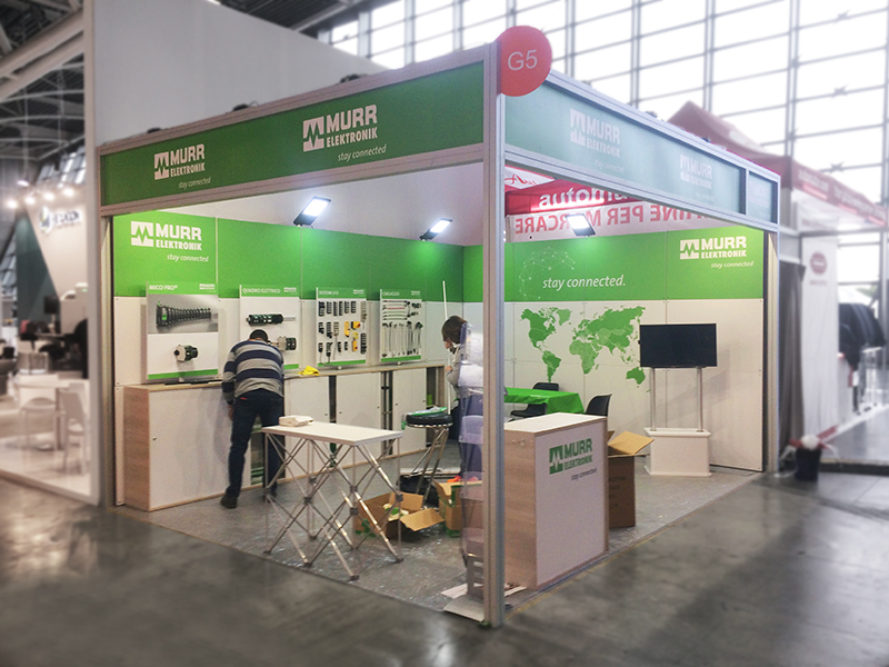 Montage de stand d'exposition Quadra Mono 1 Fastand accessori stand fiera