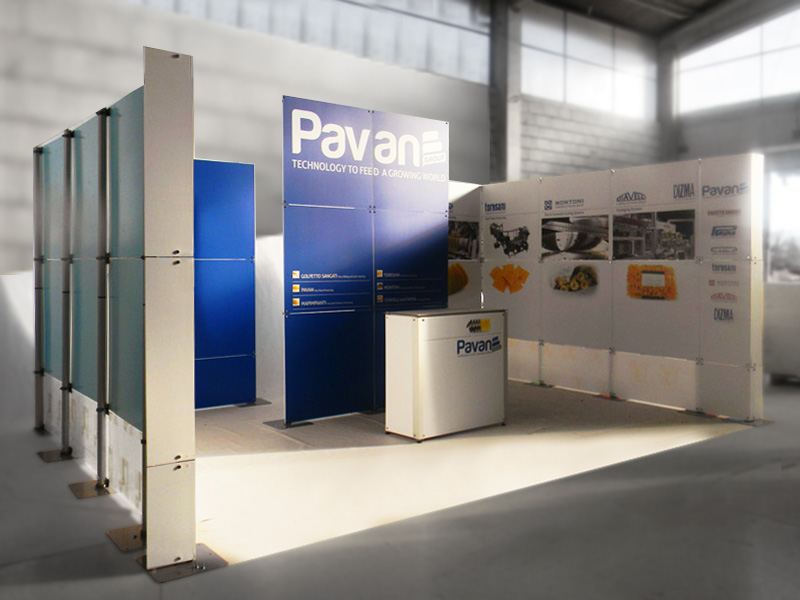 Montage de stand d'exposition Quadra Mono 15 Fastand accessori stand fiera