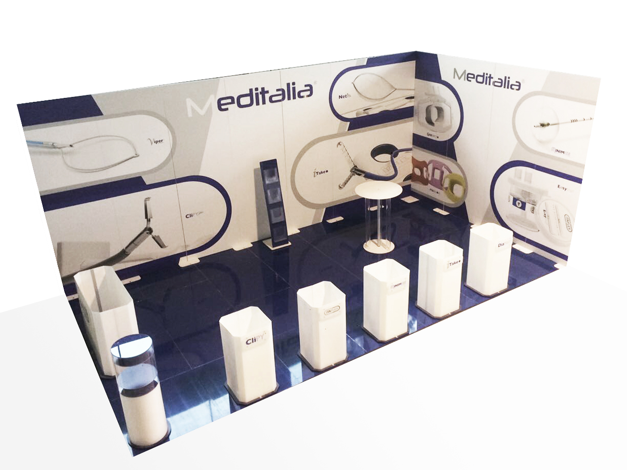 Montage de stand d'exposition Quadra Mono 8 Fastand accessori stand fiera