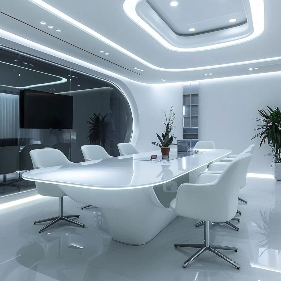 Stand d’exposition avec étagères et niches d’exposition