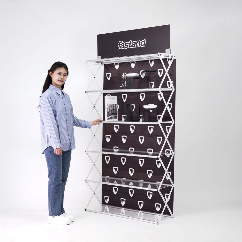 présentoir à étagères portable