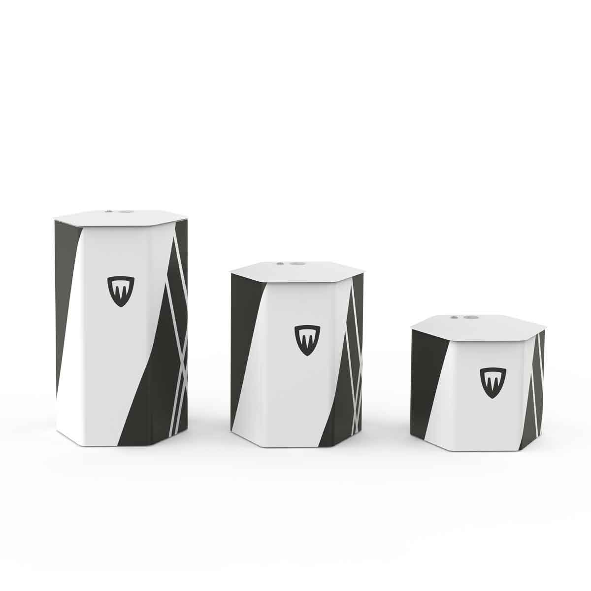 présentoir hexagonal